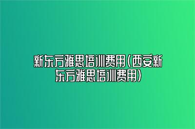 新东方雅思培训费用(西安新东方雅思培训费用)