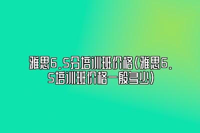 雅思6.5分培训班价格(雅思6.5培训班价格一般多少)