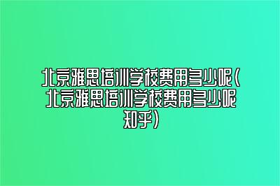 北京雅思培训学校费用多少呢(北京雅思培训学校费用多少呢知乎)