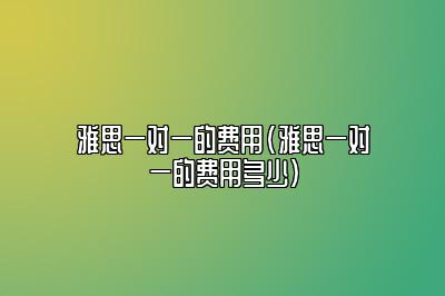 雅思一对一的费用(雅思一对一的费用多少)