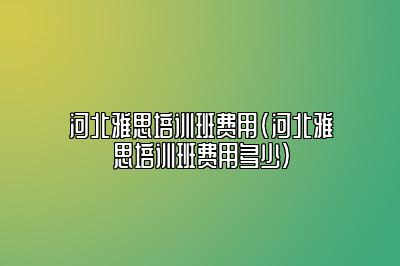 河北雅思培训班费用(河北雅思培训班费用多少)