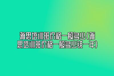 雅思培训班价格一般多少(雅思培训班价格一般多少钱一年)