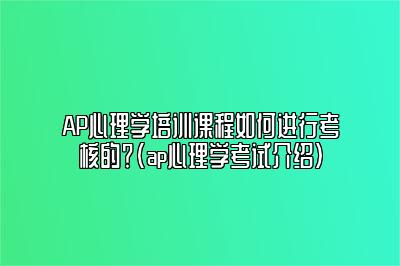 AP心理学培训课程如何进行考核的？(ap心理学考试介绍)