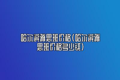 哈尔滨雅思班价格(哈尔滨雅思班价格多少钱)