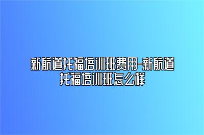 新航道托福培训班费用-新航道托福培训班怎么样