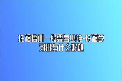 托福培训一般要多少钱-托福学习班有什么好处