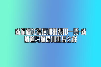 新航道托福培训班费用一览-新航道托福培训班怎么样