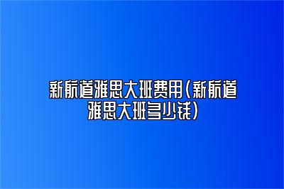 新航道雅思大班费用(新航道雅思大班多少钱)