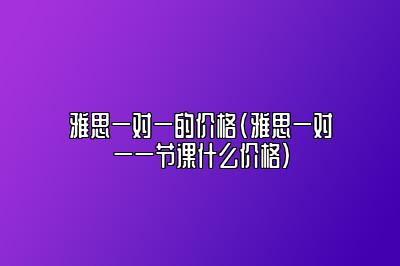 雅思一对一的价格(雅思一对一一节课什么价格)