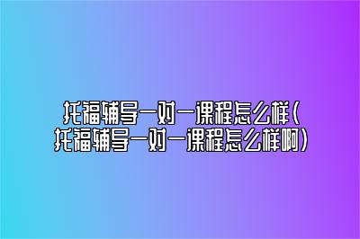 托福辅导一对一课程怎么样(托福辅导一对一课程怎么样啊)