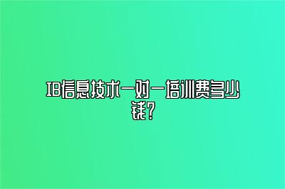 IB信息技术一对一培训费多少钱？