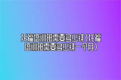 托福培训班需要多少钱(托福培训班需要多少钱一个月)