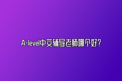 A-level中文辅导老师哪个好？