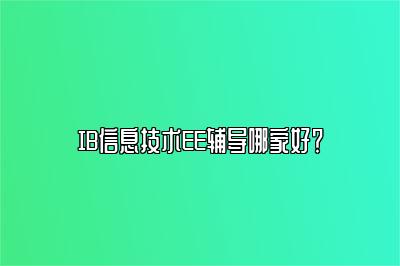 IB信息技术EE辅导哪家好？