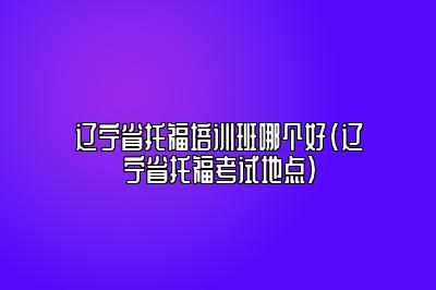 辽宁省托福培训班哪个好(辽宁省托福考试地点)