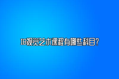 IB视觉艺术课程有哪些科目？