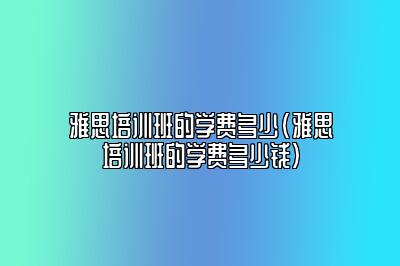 雅思培训班的学费多少(雅思培训班的学费多少钱)