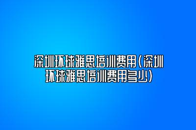 深圳环球雅思培训费用(深圳环球雅思培训费用多少)