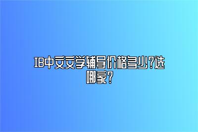 IB中文文学辅导价格多少？选哪家？