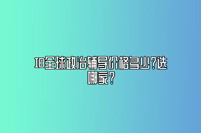 IB全球政治辅导价格多少？选哪家？