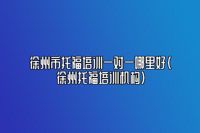 徐州市托福培训一对一哪里好(徐州托福培训机构)