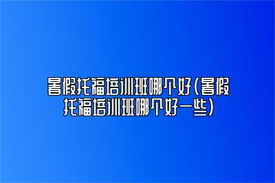 暑假托福培训班哪个好(暑假托福培训班哪个好一些)