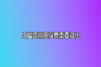 托福培训班学费需要多少