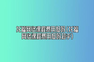 托福网络课程费用低吗(托福网络课程费用低吗知乎)