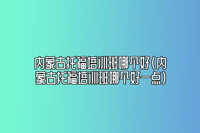 内蒙古托福培训班哪个好(内蒙古托福培训班哪个好一点)