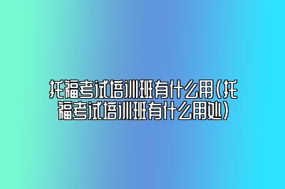 托福考试培训班有什么用(托福考试培训班有什么用处)