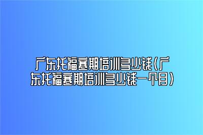 广东托福寒期培训多少钱(广东托福寒期培训多少钱一个月)