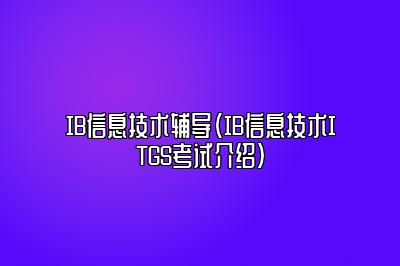 IB信息技术辅导（IB信息技术ITGS考试介绍）