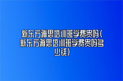 新东方雅思培训班学费贵吗(新东方雅思培训班学费贵吗多少钱)