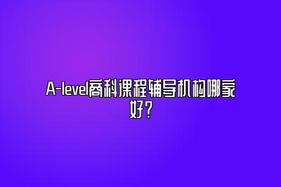 A-level商科课程辅导机构哪家好？