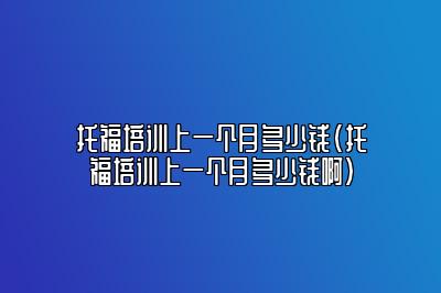 托福培训上一个月多少钱(托福培训上一个月多少钱啊)