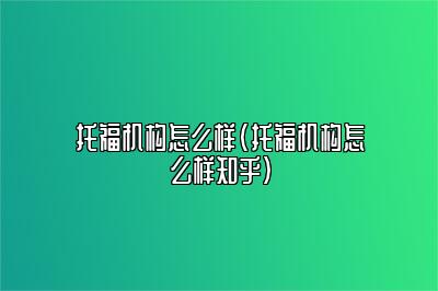 托福机构怎么样(托福机构怎么样知乎)