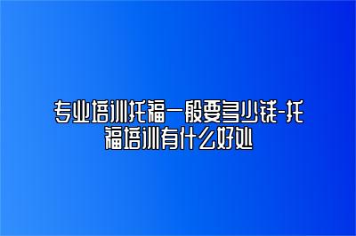 专业培训托福一般要多少钱-托福培训有什么好处