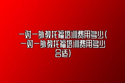 一对一外教托福培训费用多少(一对一外教托福培训费用多少合适)