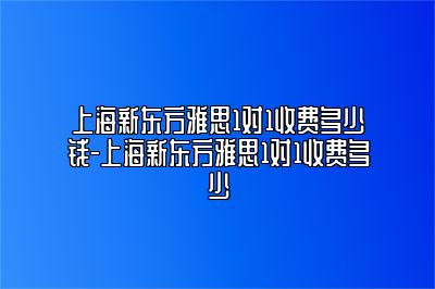 上海新东方雅思1对1收费多少钱-上海新东方雅思1对1收费多少