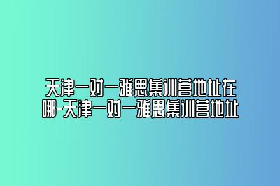 天津一对一雅思集训营地址在哪-天津一对一雅思集训营地址