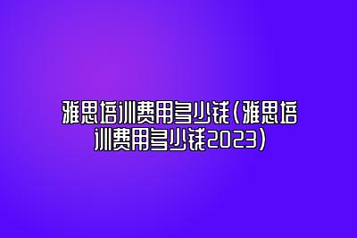 雅思培训费用多少钱(雅思培训费用多少钱2023)