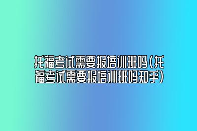 托福考试需要报培训班吗(托福考试需要报培训班吗知乎)