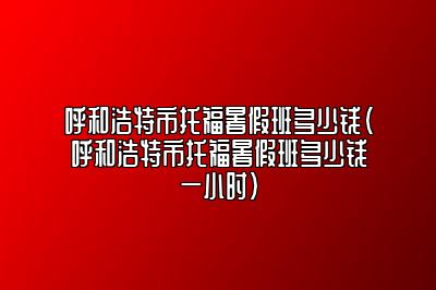 呼和浩特市托福暑假班多少钱(呼和浩特市托福暑假班多少钱一小时)