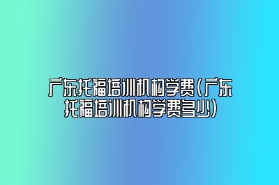 广东托福培训机构学费(广东托福培训机构学费多少)