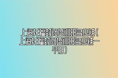 上海托福封闭培训班多少钱(上海托福封闭培训班多少钱一个月)