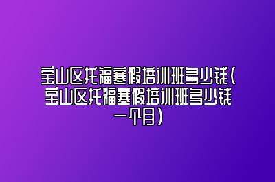 宝山区托福寒假培训班多少钱(宝山区托福寒假培训班多少钱一个月)