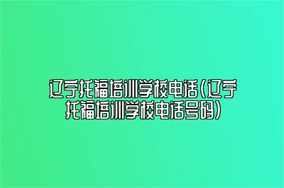 辽宁托福培训学校电话(辽宁托福培训学校电话号码)