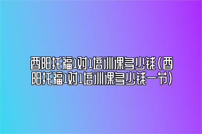 酉阳托福1对1培训课多少钱(酉阳托福1对1培训课多少钱一节)