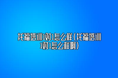 托福培训1对1怎么样(托福培训1对1怎么样啊)