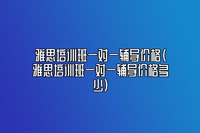 雅思培训班一对一辅导价格(雅思培训班一对一辅导价格多少)